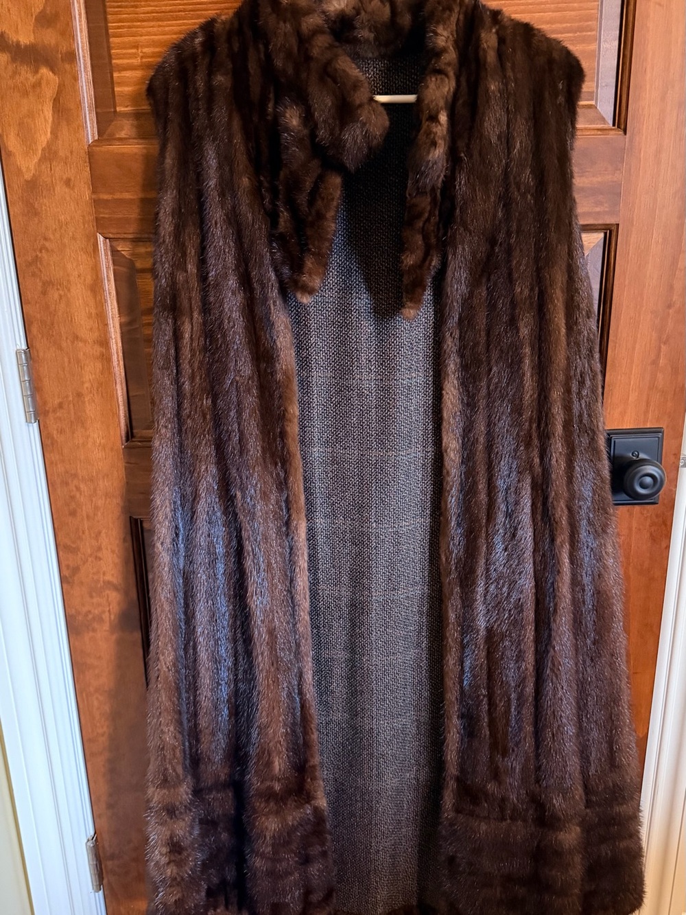 Brown Fur Long Coat - Women's Luxury Outerwear